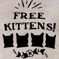 Retro Free Kittens Vintage Tee T-shirt